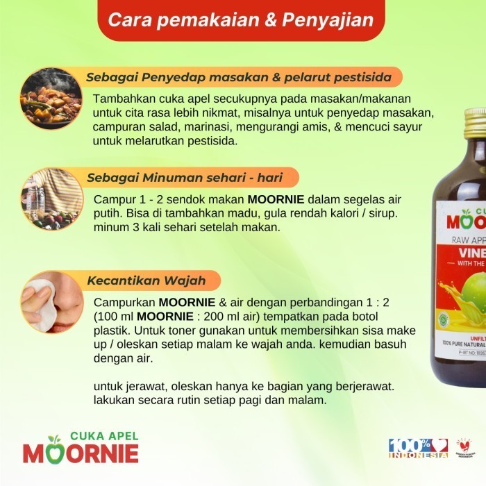 

Cuka Apel With Mother Tahesta Nutri Great Moornie Kita Cider Vinegar - MOORNIE