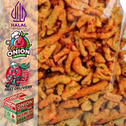 

UWD KERIPIK USUS BALADO 1Kg Keripik Usus Crispy Usus Kering Usus Crispy Kriuk Cemilan Pedas