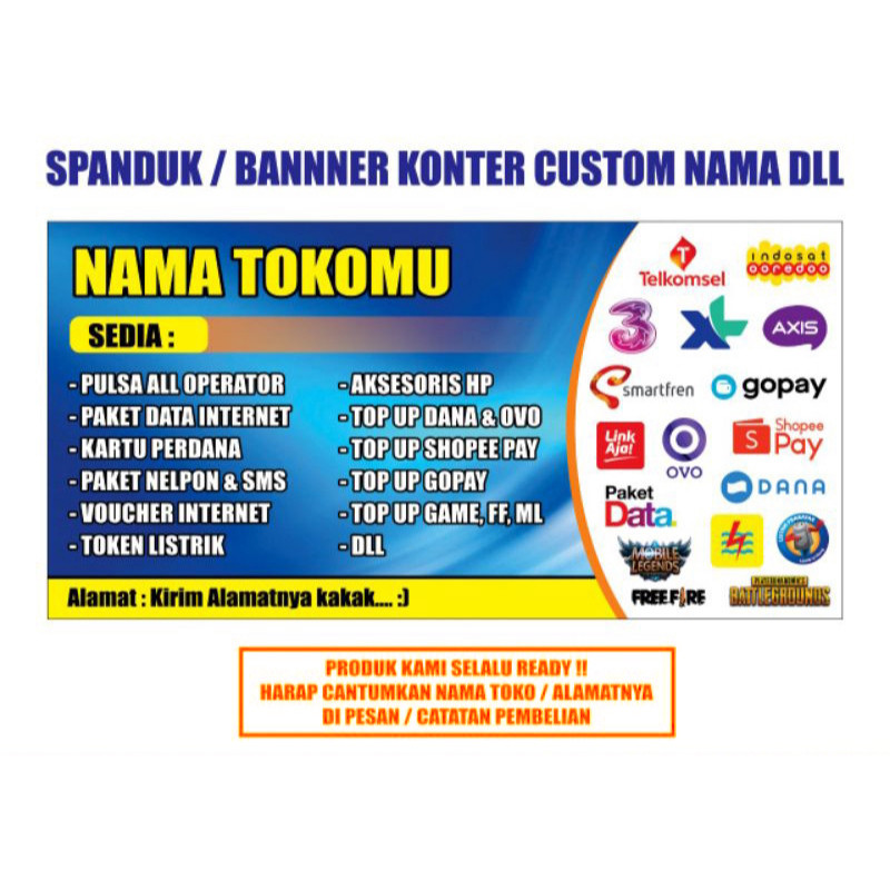 Spanduk Konter Pulsa
