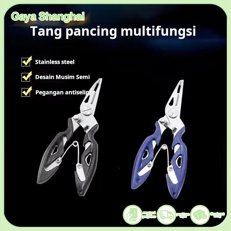 Tang pancing multifungsi berbahan baja tahan karat, gunting pancing, tang pancing multifungsi, gunti