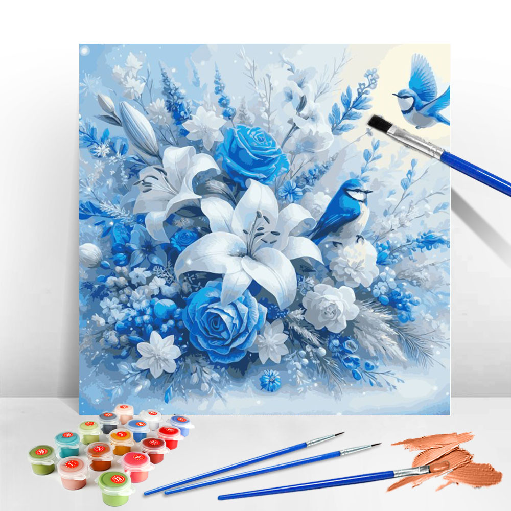 

MomoArt Drawing By Numbers Lily Flower No Frame Oil Painting Rose Arts Carnation Coloring Pictures Bird Canvas Wall Decoration