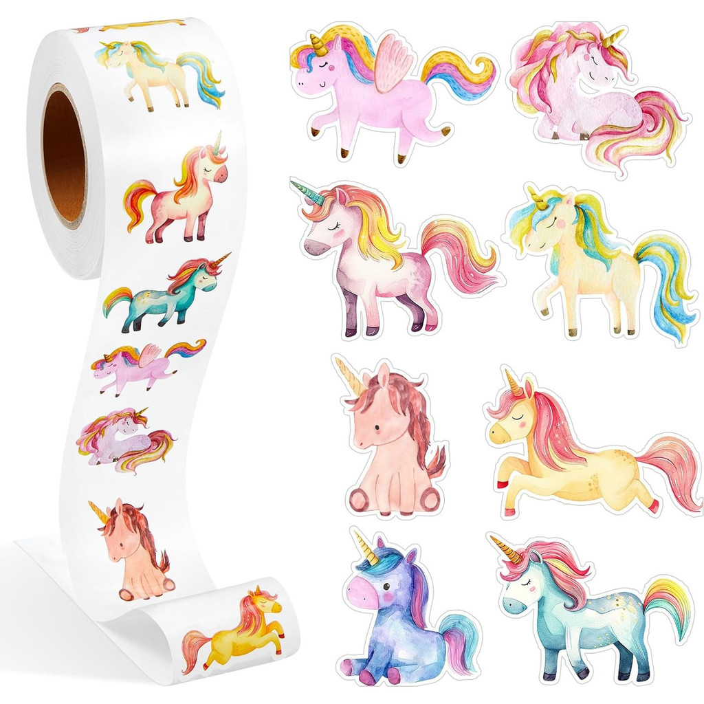 

100-500pcs Cartoon Animal Unicorn Sticker kids Reward Sticker Gift Decoration Label Encouragement Student Stationery Stickers