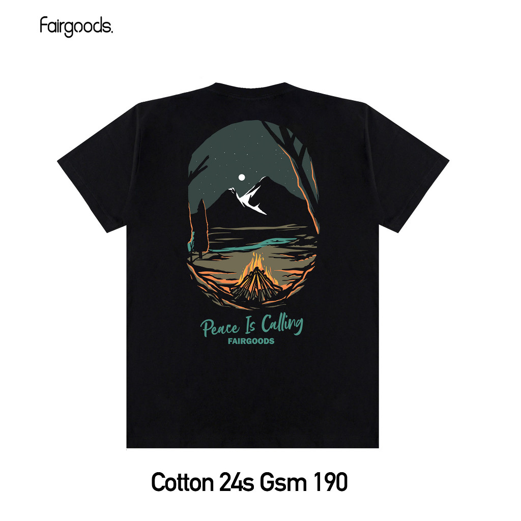 Fairgoods Kaos - Peace Is Calling - Hitam