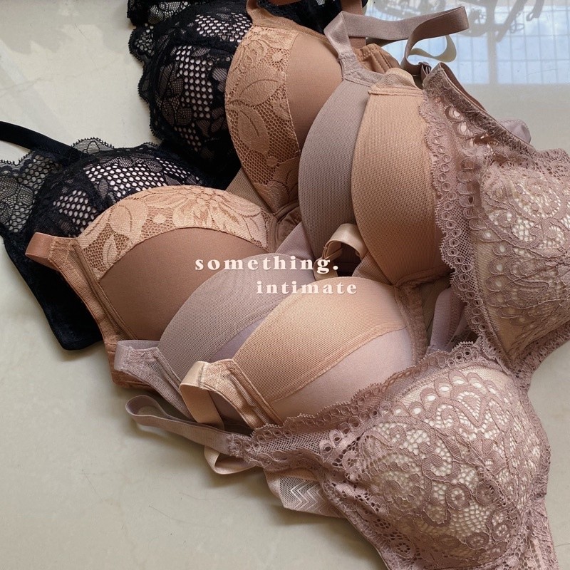 Rosebud by Vivien Korea Wireless Mauve Nude Pushup Bra Tanpa Kawat Bh Push Up Bralette Import Ori