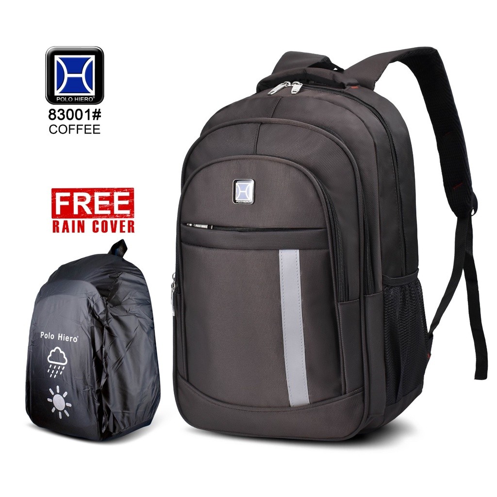 [PREMIUM ORIGINAL] Polo Hiero Tas Ransel Jas Hujan Polo Hiero 83001 Tas Sekolah Backpack Tas Pria (F