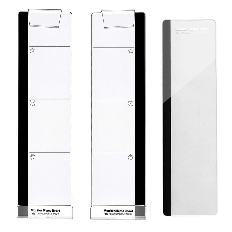

1Pc Acrylic Reminder Board Monitor Memo Note Holder Fashion Computer Monitor Side Panel Transparent Message Creative