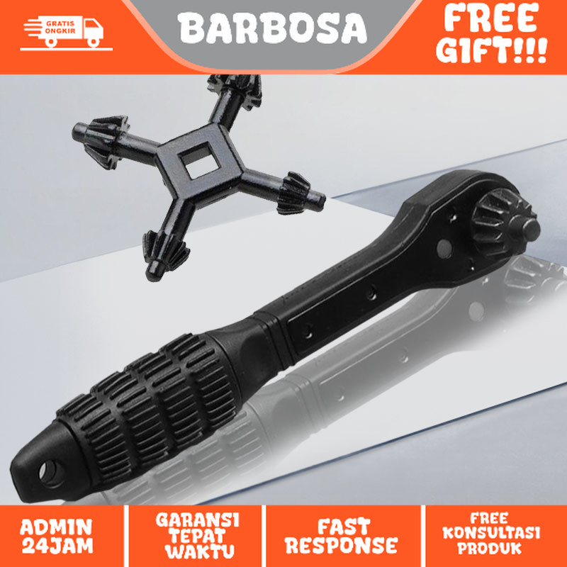 Kunci Kepala 2Pcs Bor 4 Way Fit Drill Chuck Key Kunci Kepala Pembuka Mata Kepala Bor 4 Cabang Kunci 