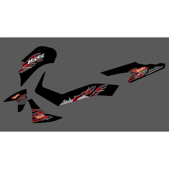 striping transparan nmax new custom motif hotwheels - merah