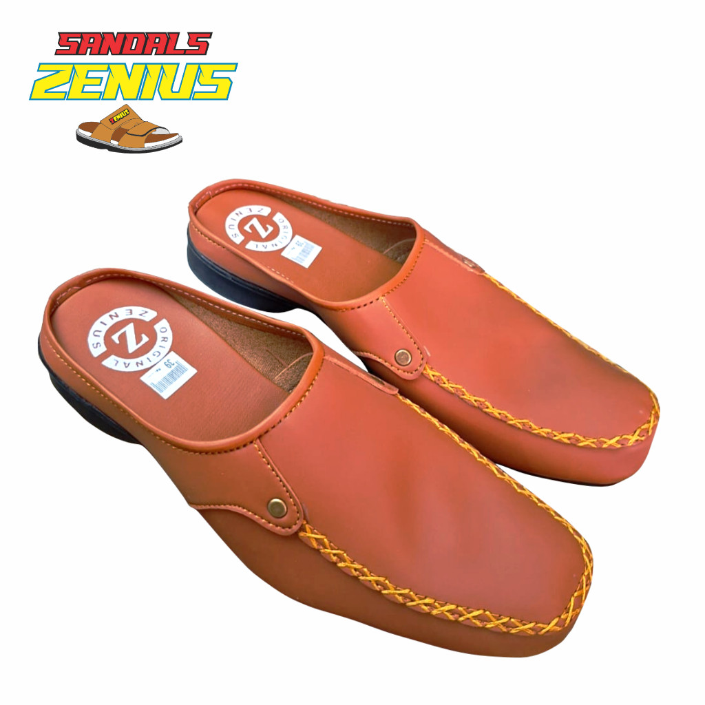 sepatu slop pria kulit/sepatu sandal kulit