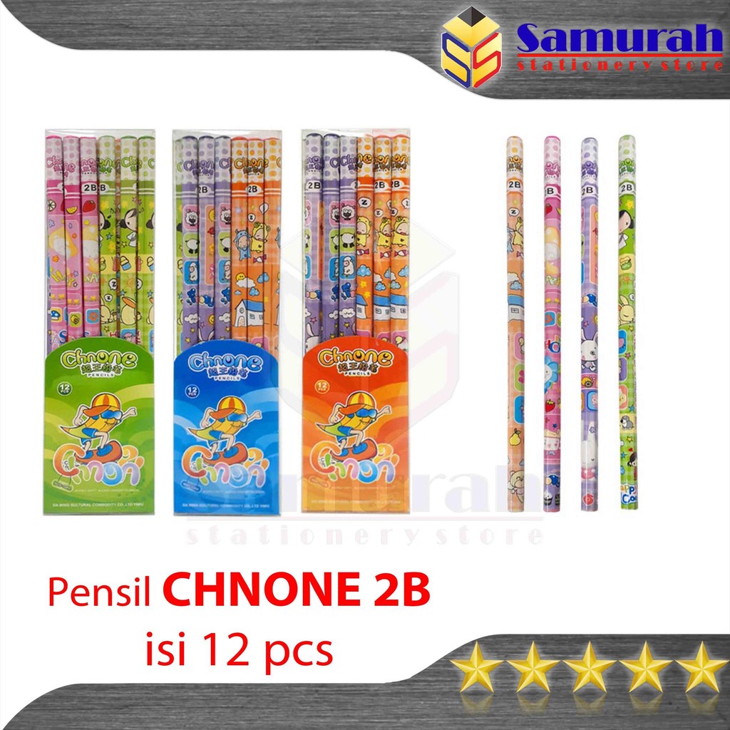 

Pensil Kayu CHNONE 2B isi 12 pcs per Box / Box isi 12 batang Murah