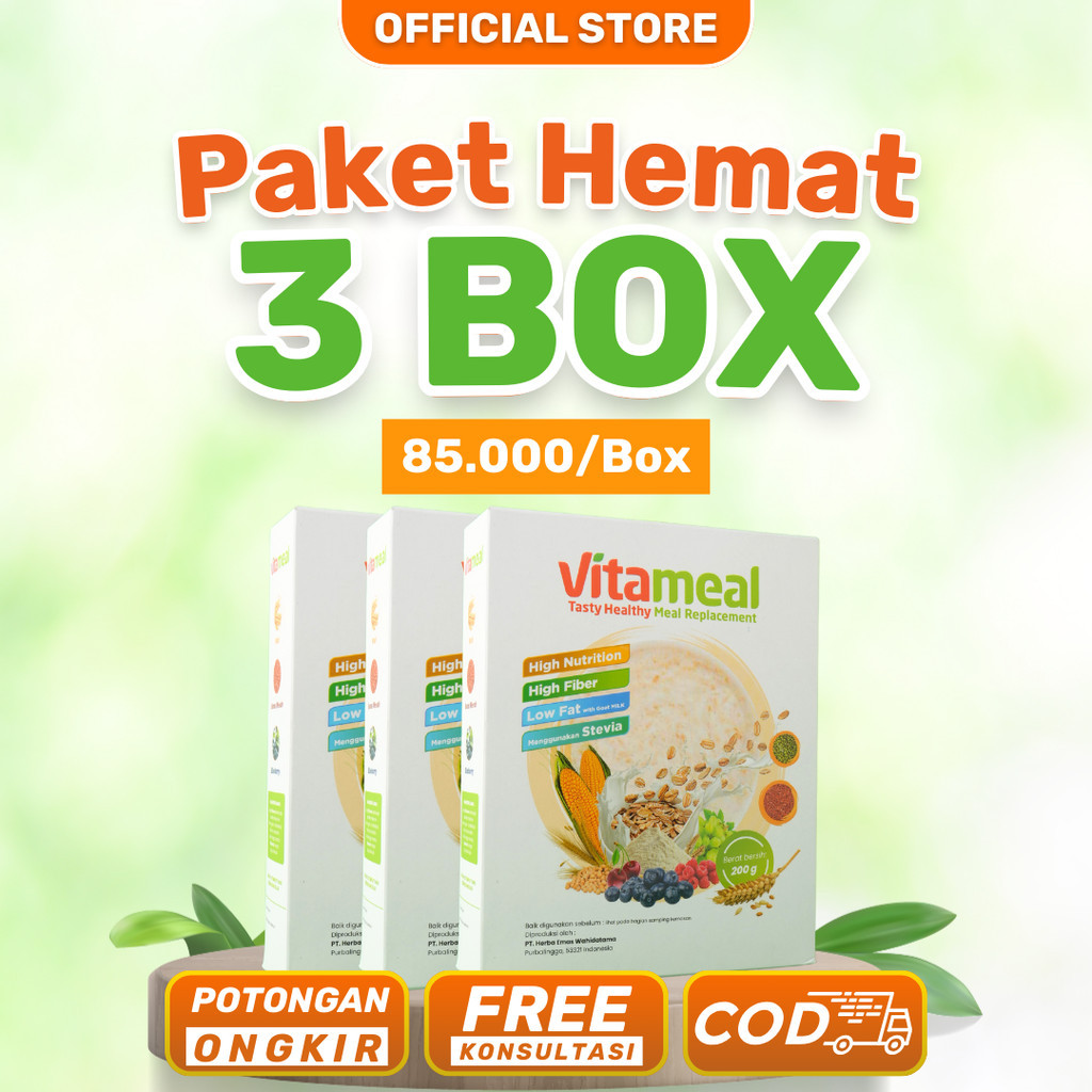 

Paket Hemat 3 Box Vitameal Sereal Diabetes Multigrain Bantu Turunkan Gula Darah Tinggi Normalkan Kadar Gula Cegah Diabetes Kolesterol Herbal Alami Tanpa Efek Samping