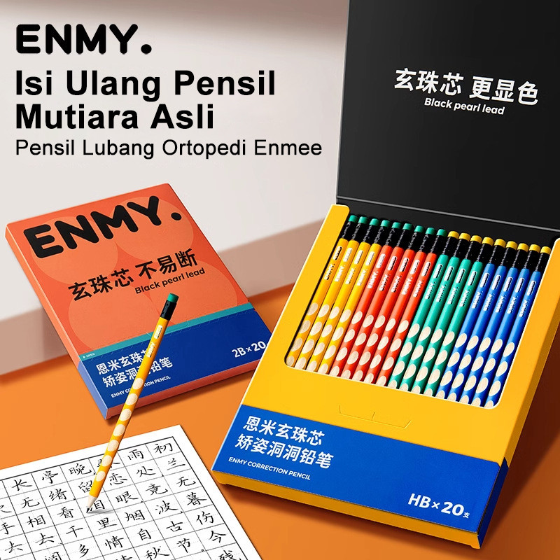 

Ay00! ENMY Pensil Anak dengan Desain Segitiga, Inti Hitam, Aman, Tidak Mudah Patah dan Warna Jelas