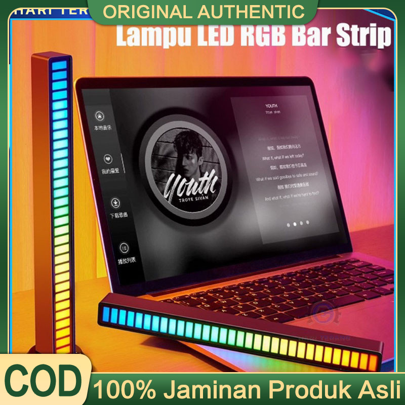 Lampu Musik LED RGB Bar Strip Spectrum Sound Control Atmosphere Light Music level light/Led bar lamp