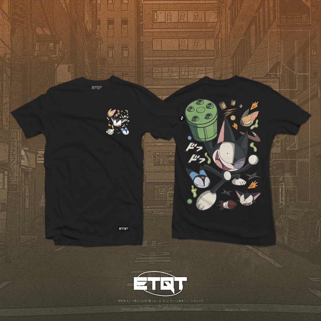Oversized ETQT WorldWide - Unisex - Anime Shirt - Cyborg Kuro-chan - Kuro-chan
