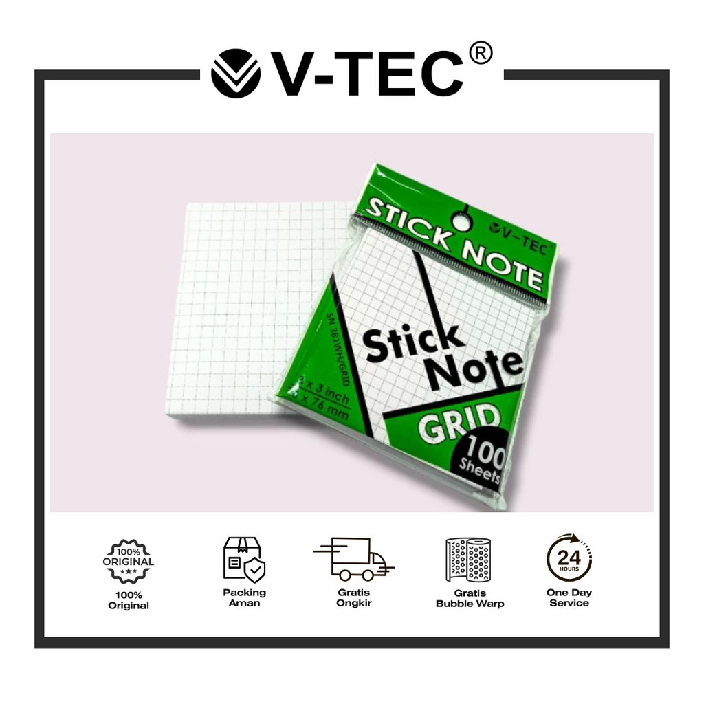 

VTEC STICKY NOTE SN 381 WH / GRID PCS
