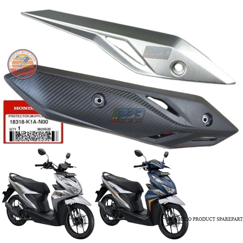 cover knalpot beat new 2020 deluxe street led K1A garnish aksesoris tutup knalpot silver gold chrome