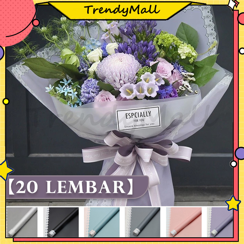 

20 LEMBAR lace border cellophane / cellophane renda / kertas bunga / kertas pembungkus buket rd 57*57cm