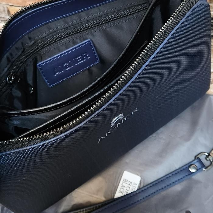 tas Clutch Aigner +AAA Tas Tangan Pria Wanita Model Lock Sandi Mirror Import - Hitam