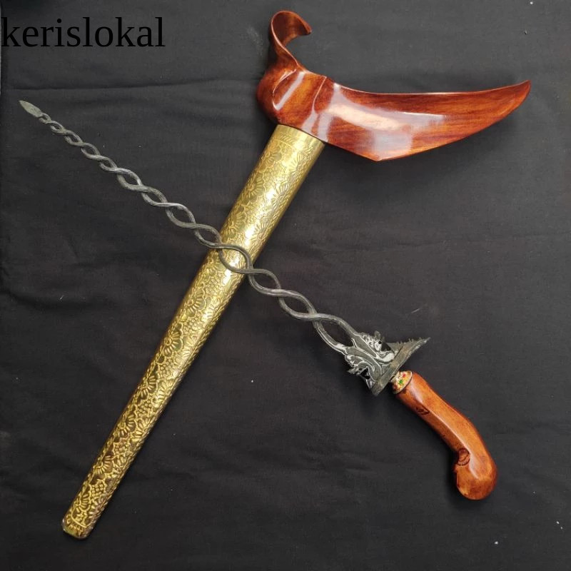 Keris Naga Runting / Naga Temanten Luk 13 Pamor Kulit Semongko Antik Unik KL8