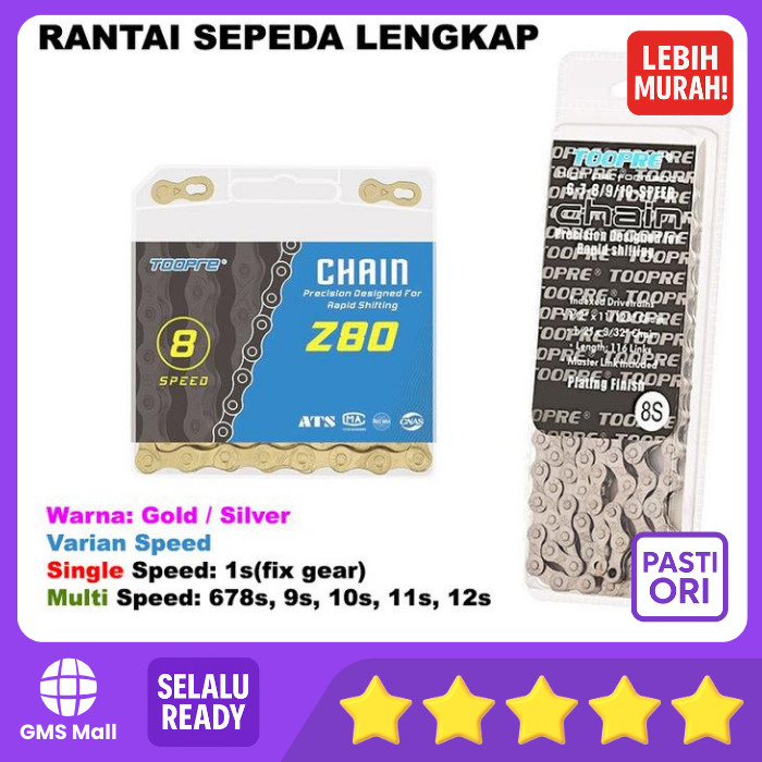 Toopre Rantai Sepeda Lipat MTB Roadbike Fixie Speed 1 sampai 12 Speed