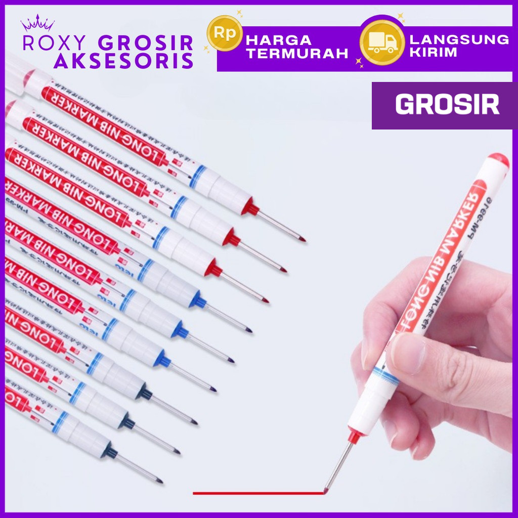 

GROSIR - Spidol Pertukangan Panjang NIB Marker Waterproof Long Head Marker Spidol Panjang Penanda