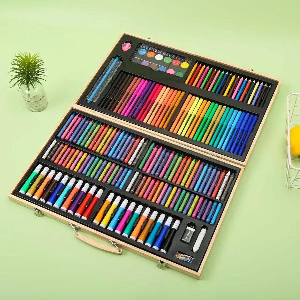 

180PCS/Set Art Set Oil Pastel Crayon Colored Pencils Marker Pens Watercolor Paint Painting Drawing Kit Gift for Kids