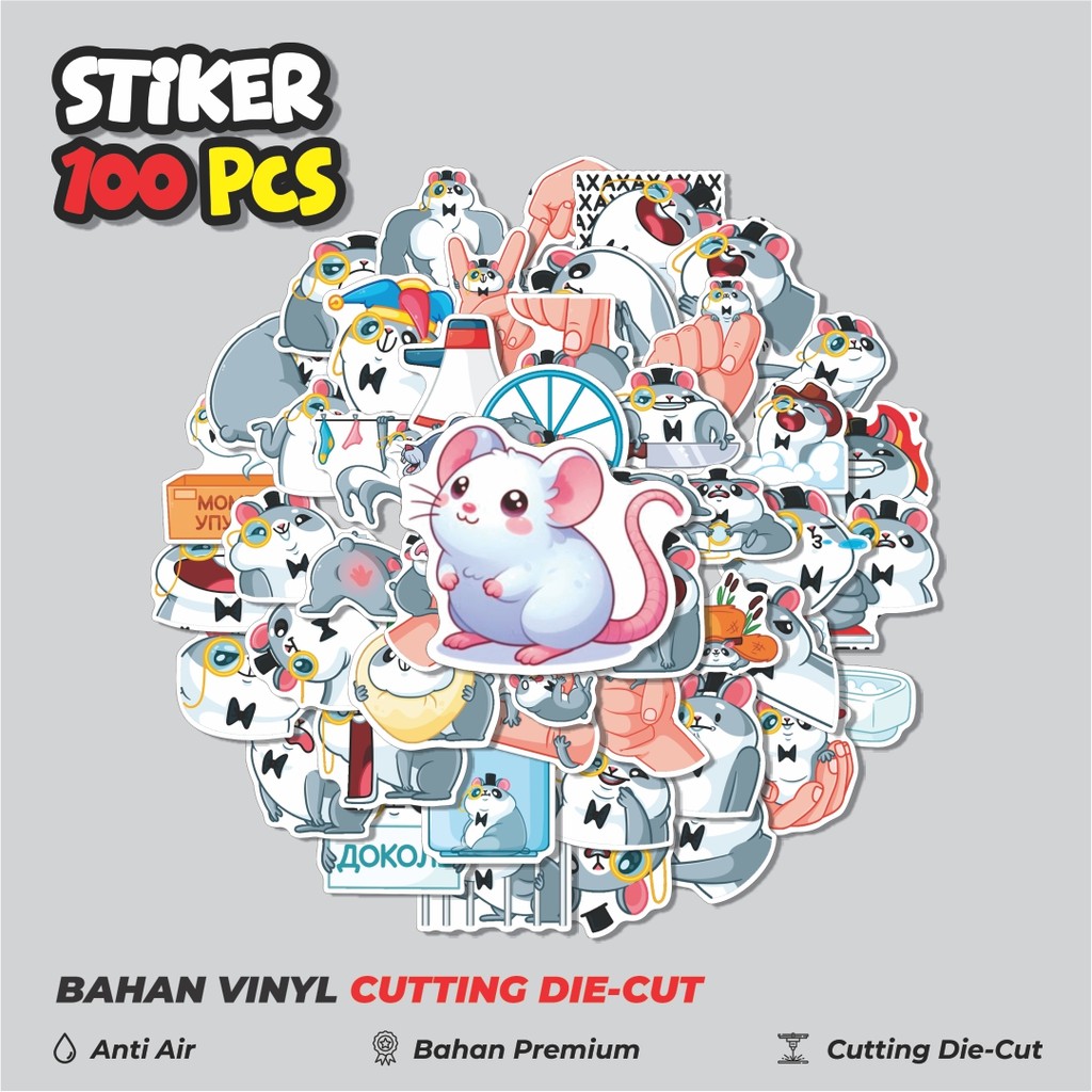 

Terbaru! 50 pcs Stiker Tikus Homa Sapiens Dekorasi Lucu Kreatif untuk Notebook, Skateboard, HP