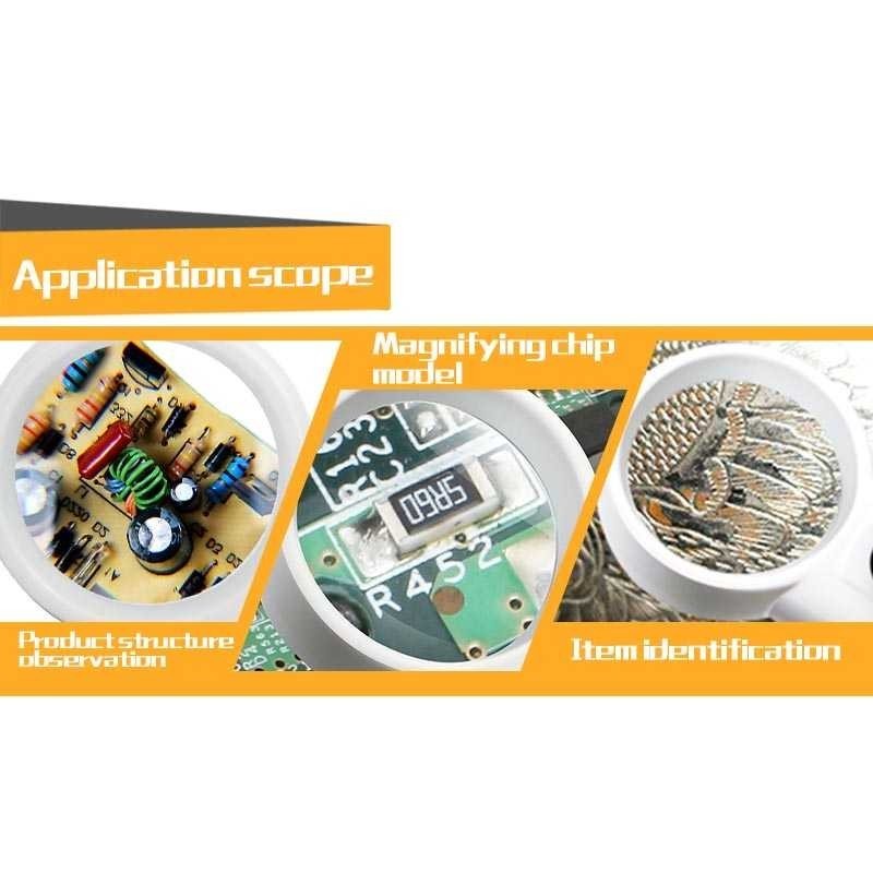 

AZKASTR Kaca Pembesar Handheld Magnifiying Glass Lup with 2 LED 35mm 8X - JM-Z19