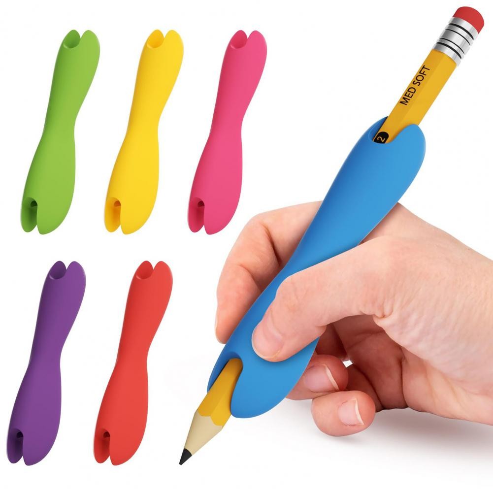 

9cm Silicone Pen Grips Ambidextrous Writing Aid For Children Adults Flexable Soft Corrective Finger Tools For Students Office