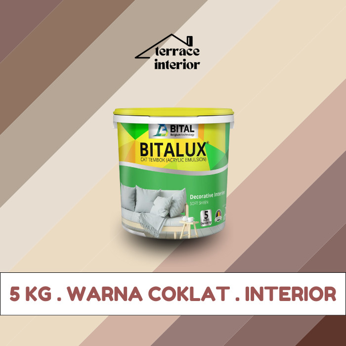 Cat Tembok Interior Bital Asia Bitalux Warna Coklat 5 KG