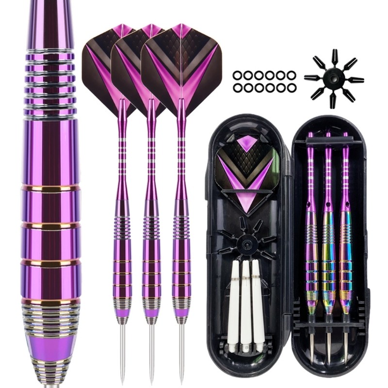 3Pcs/pack 22g Steel Tip Darts Sets Standard PET Flight, Aluminum Darts Shafts Steel Tip with Storage