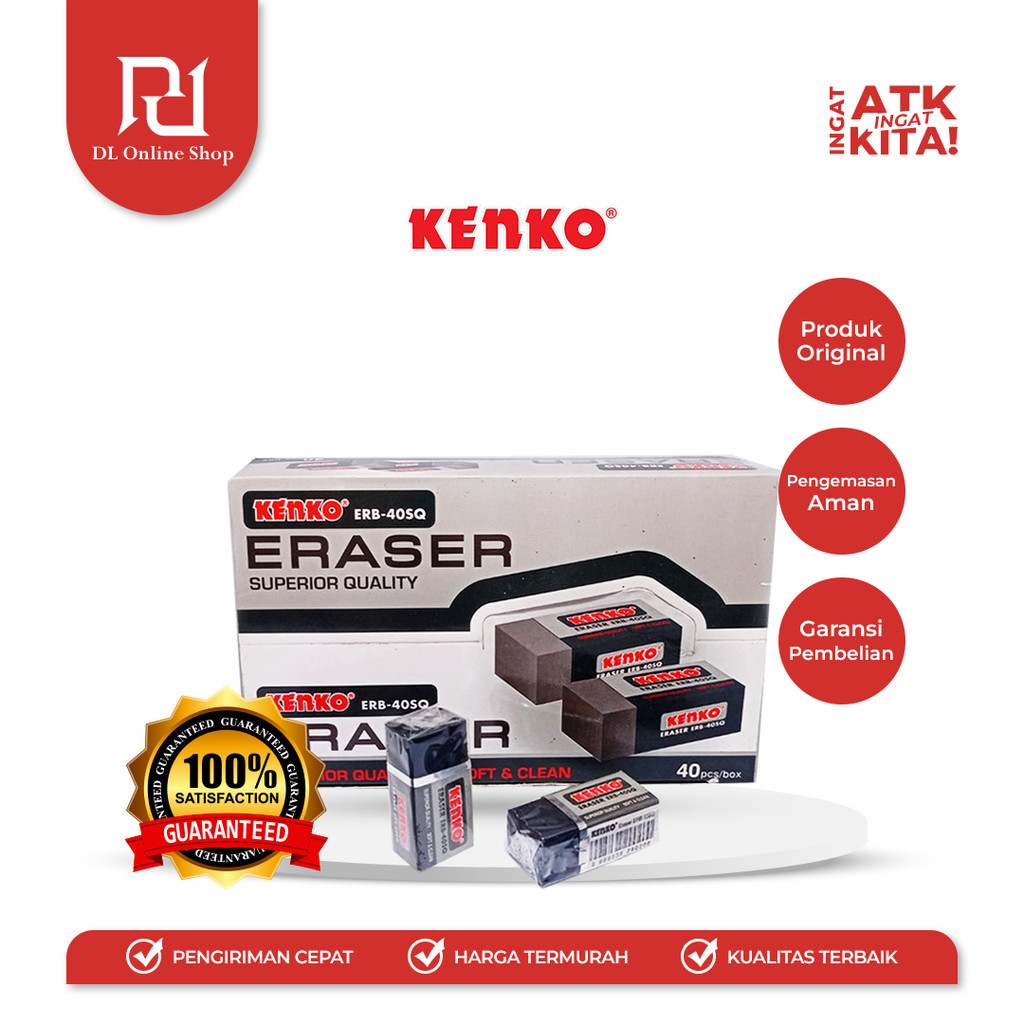 

KENKO PENGHAPUS HITAM/ ERASER ERB-40SQ (1PACK/ 40PCS)