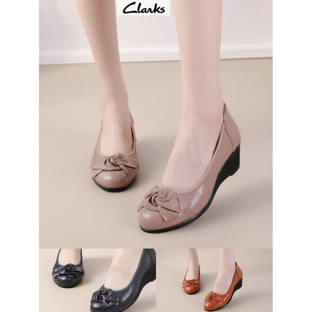 Clarks new pita sepatu woman  / clarks flat wanita  Wanita Clarks melati kulit asli Sepatu/hak tingg