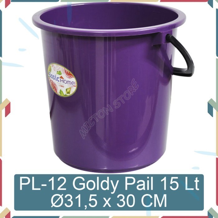 LUXTON Lion Star Basic Home PL-12 Goldy Pail 15 Liter Ember Plastik 1 LionStar Plastik Berkualitas M