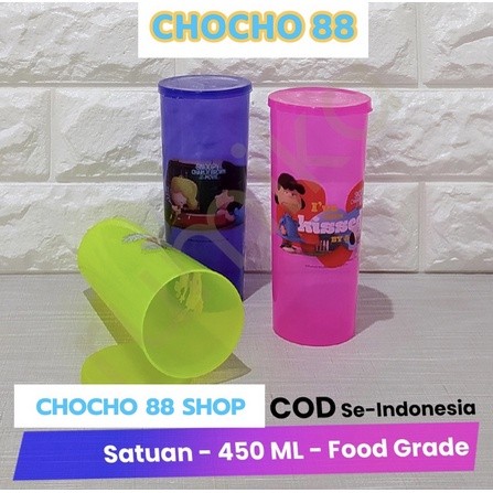 Gelas Tutup 450 ML - Souvenir Ulang Tahun Anak Gelas Plastik Calista
