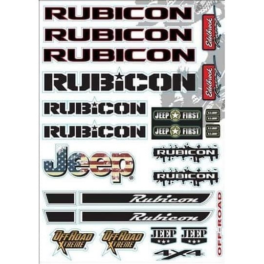 Stiker/sticker decal RC Jeep Rubicon 4
