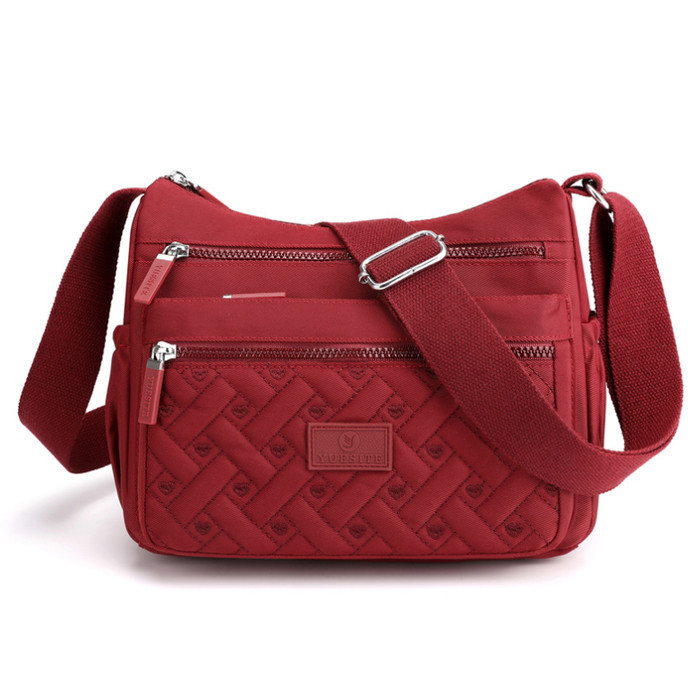 ✨W.H.Sw✨ - TERBARU YUESITE Tas Selempang Wanita Shouder Bag Waterproof Nylon Import NJ166 - RED WINE