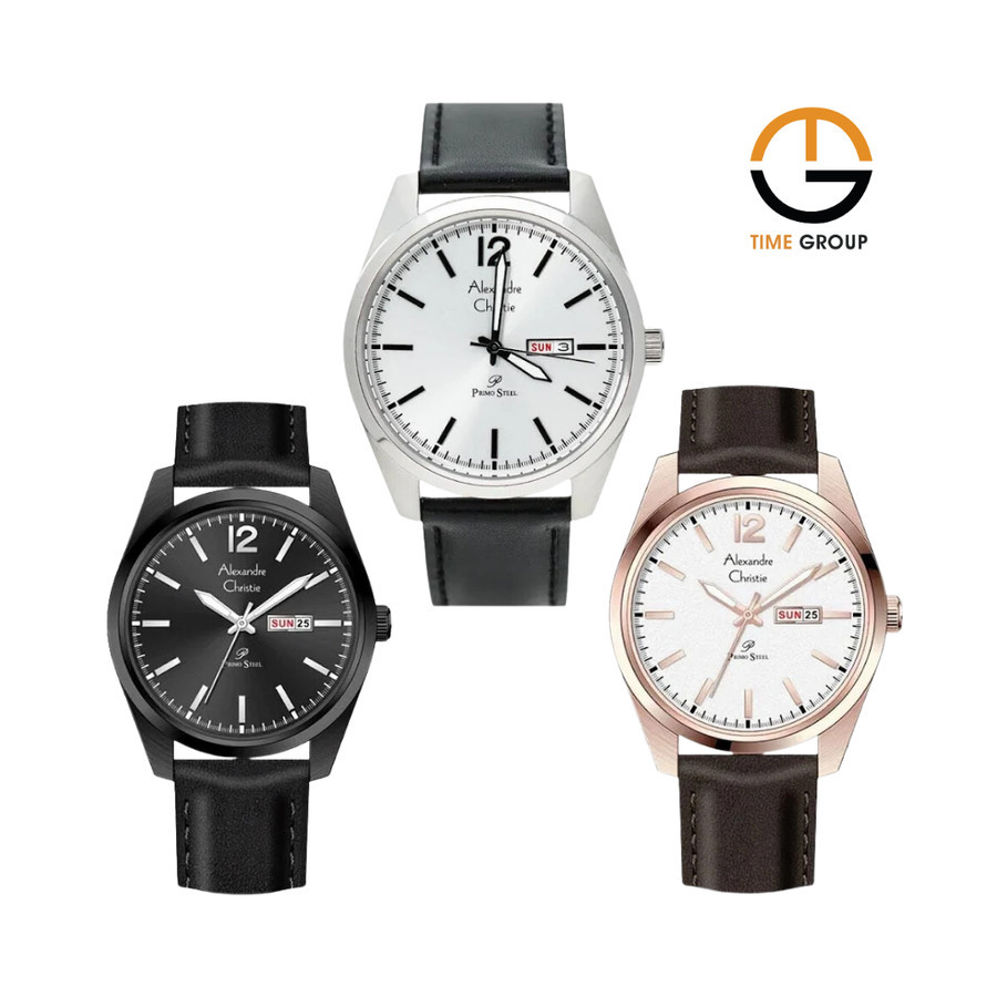 JAM TANGAN PRIA ALEXANDRE CHRISTIE AC1012 AC 1012 MEL LEATHER