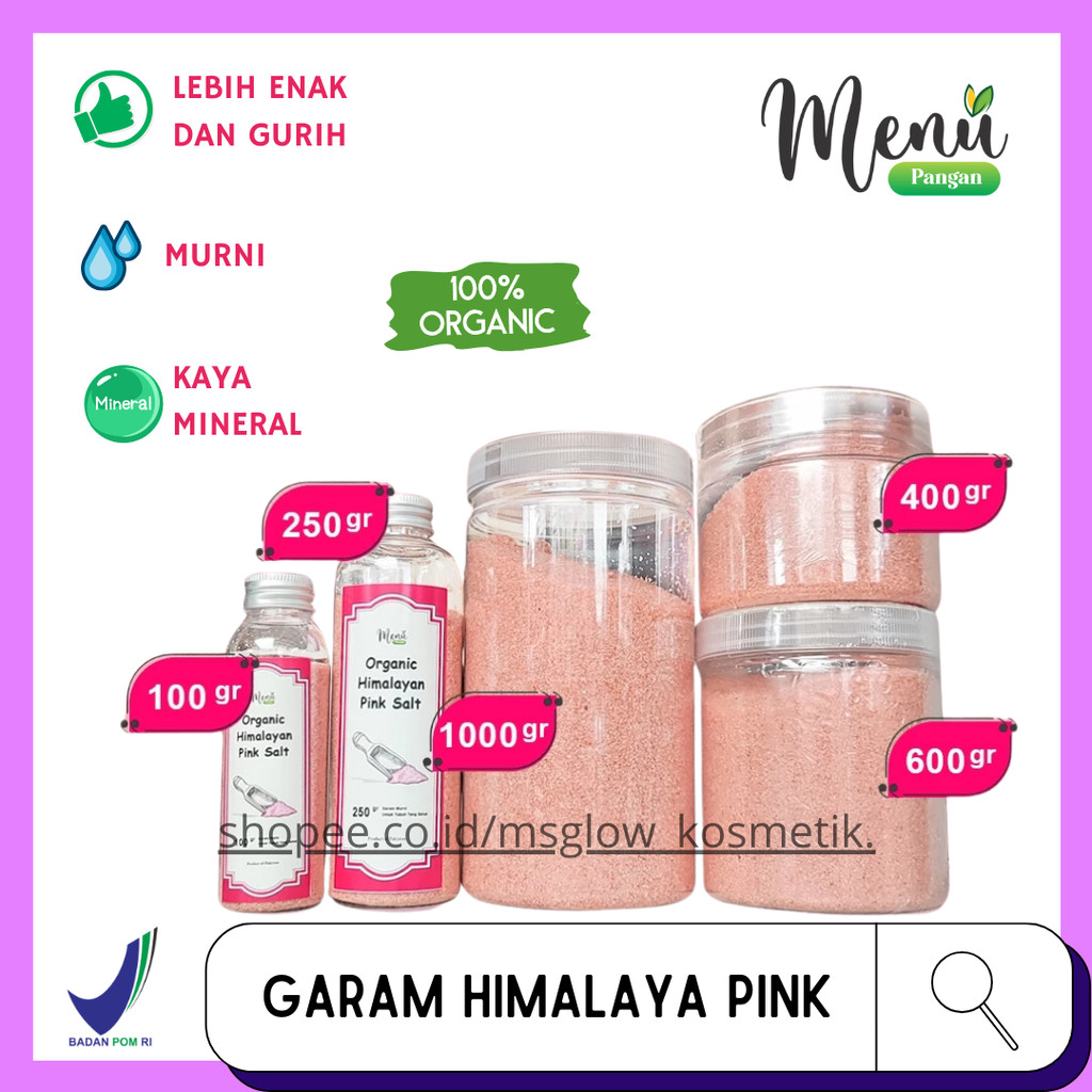

Garam Himalaya Pink Organik - Himalayan Pink Salt Gurih - Garem Himalaya Bumbu Masak