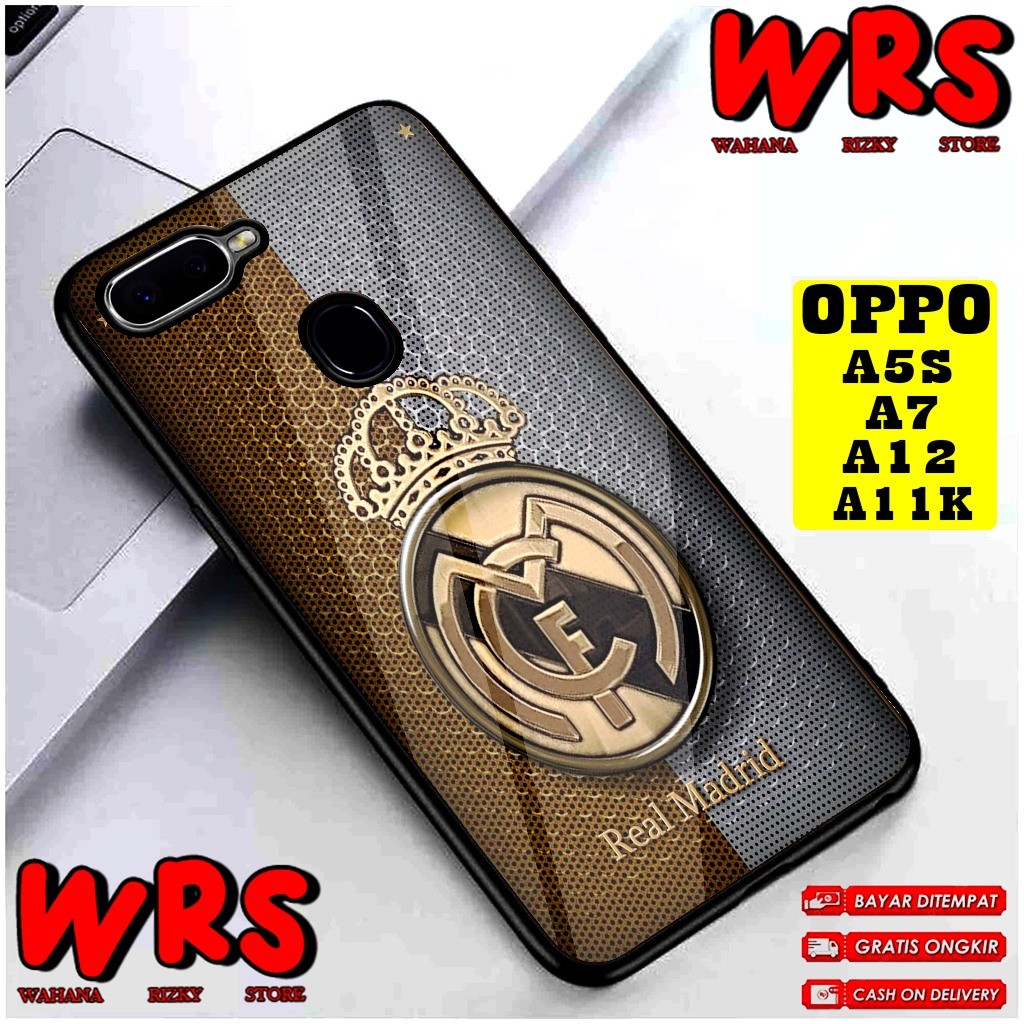 Case  OPPO A3S A1K A5S A7 A11K A12 A5 A9 2020 Motif CLUB BOLA REAL MADRID Case Karakter,Anime,Abstra