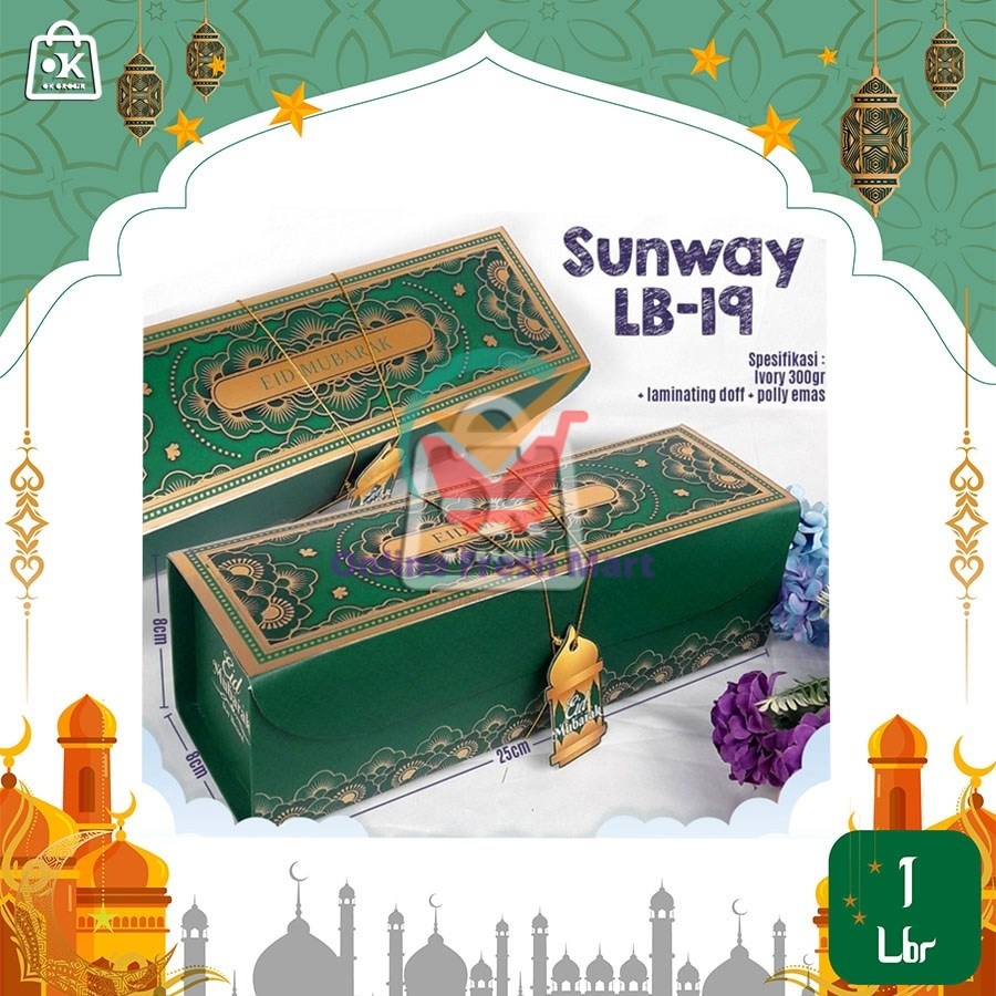 

Box Lebaran SUNWAY untuk Bolu Brownies Idul Fitri 25x8x8cm (1 lbr) - Online Fresh Mart Denpasar