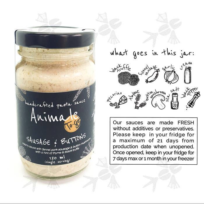 

Animale Sausage & Buttons mushroom truffle pasta sauce cream
