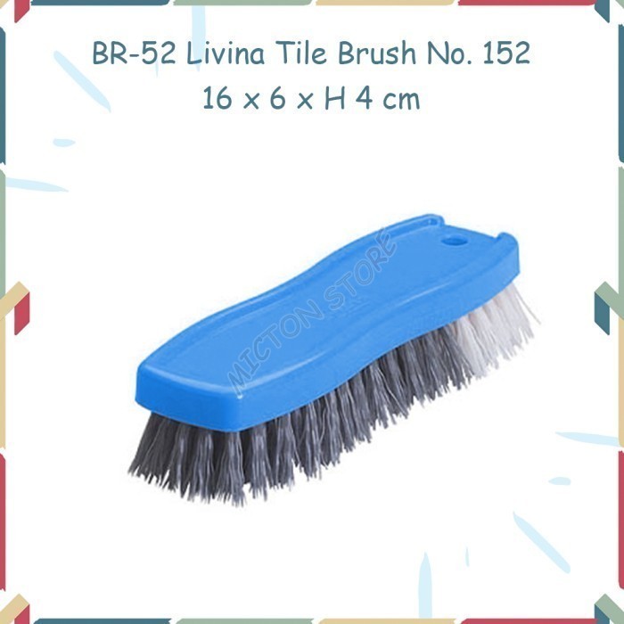 TOPTON Lion Star Sikat Plastik Serbaguna Livina Tile Brush BR-52 Biru LionStar Plastik Berkualitas M