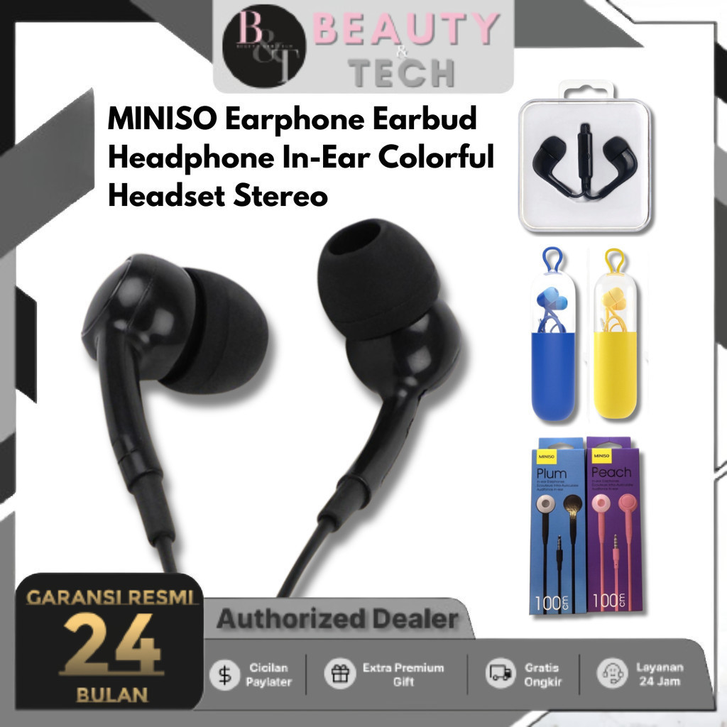 MINISO Earphone Earbud Headphone In-Ear Colorful Musik Headset Stereo - Seri kapsul, Buah , Ecouters