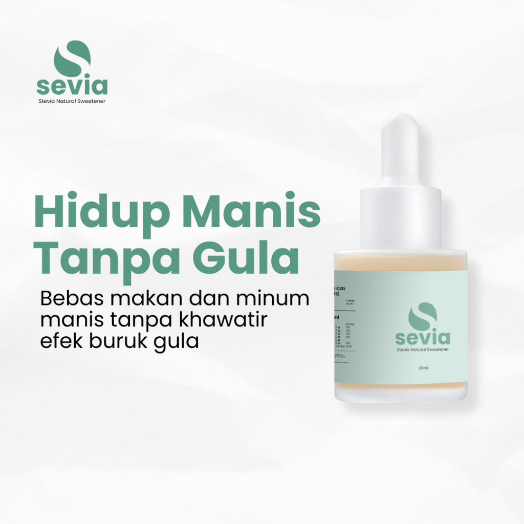 

4 Botol Sevia Stevia Natural Sweetener 20ml Pemanis Alami 0 Kalori dari Daun Stevia