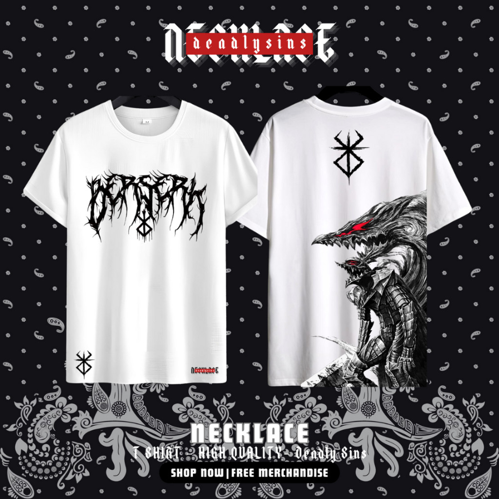 Kaos Oversize Berserk Skena Katun Premium 24s - Tshirt Distro Berserk Sacrifice Skena Oversize