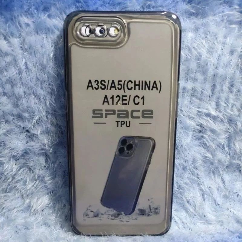 SoftCase Casing TPU Hitam Bening Oppo A3s/ A5/ C1/ A1k Case Slikon Transparan Pelindung ProCamera