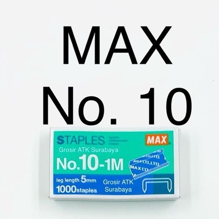 

( StaWorld / DAPAT 1 KOTAK KECIL ) ISI STAPLES / Isi Anak Hekter MAX NO.10 / No 10 / No.10-1M Original Asli