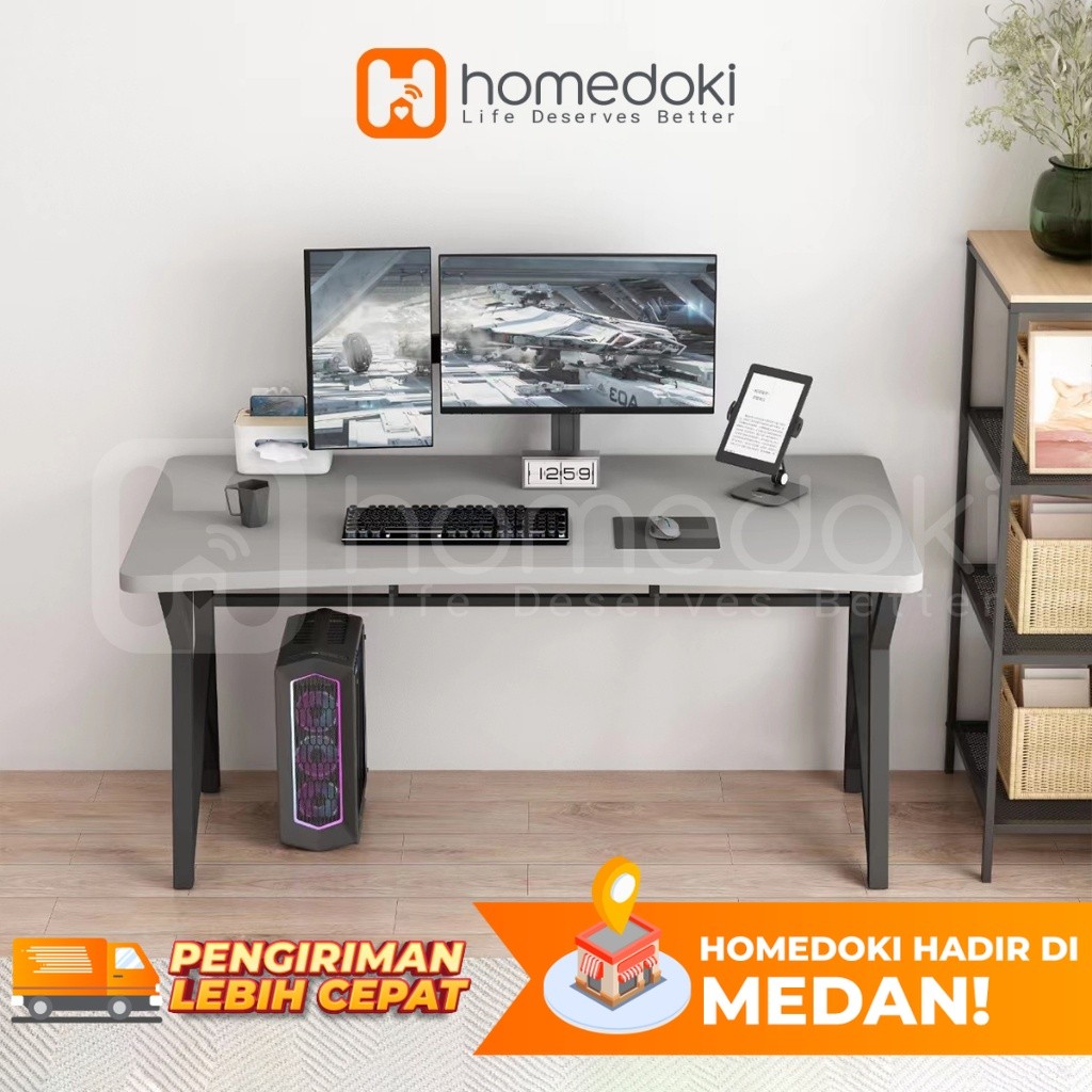 Homedoki Meja Komputer / Meja Kerja / Meja Kantor Minimalis / Meja Belajar / Meja PC