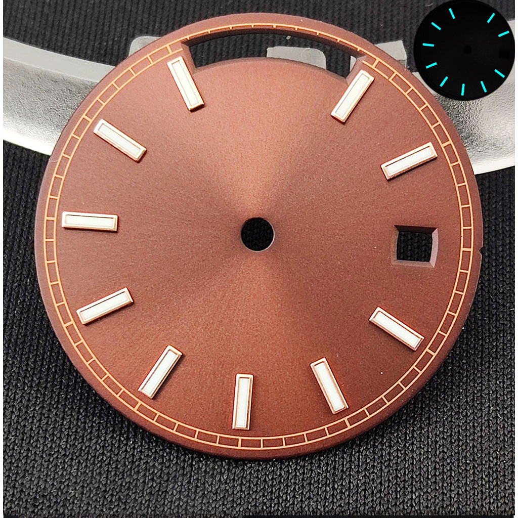 29mm 8285 Dial Man Watch Customizable logo Dual Calendar dial hands Blue Green Glow Accessories Dial